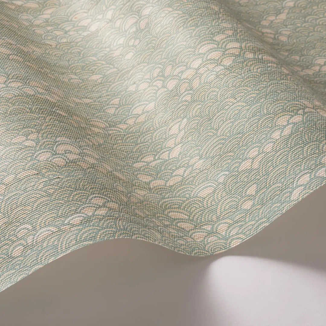 KATE-TAYLOR-COLLECTIVE-JENNIFER-SHORTO-KOI-CELADON-LOOSE-SAMPLE-WALLPAPER