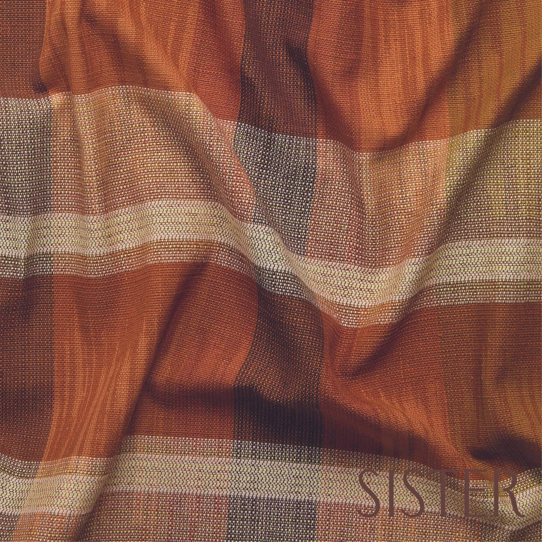 KATE-TAYLOR-COLLECTIVE-YARN-COLLECTIVE-PALOMA-PLAID-CHESTNUT-FABRIC-LOOSE-SAMPLE